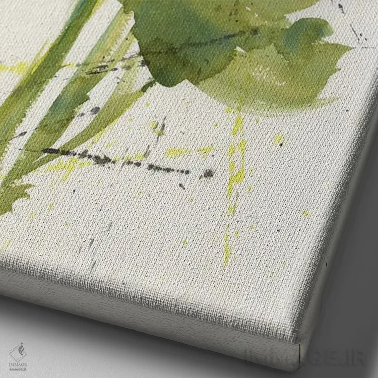 تابلو انتزاعی میناها اثر لیز کاوینگتون - نمای نزدیک بافت بوم