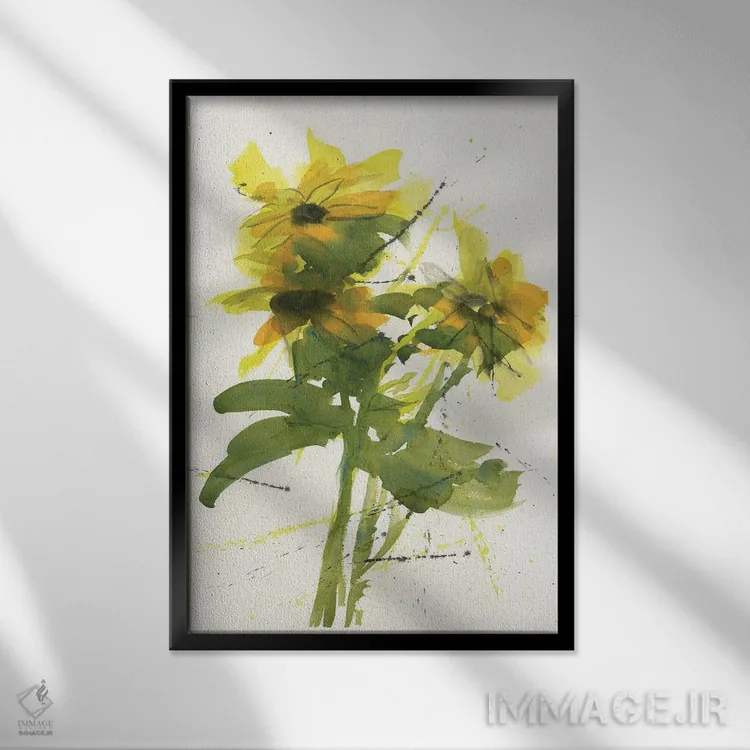 تابلو انتزاعی میناها اثر لیز کاوینگتون - نمای قابدار مشکی