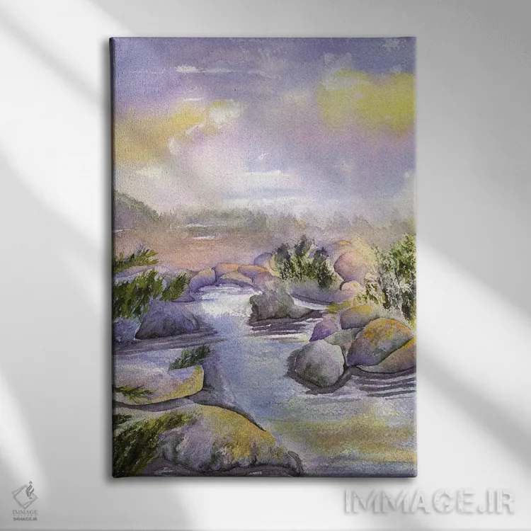 تابلو دکوراتیو جویبار کویری اثر لیز کاوینگتون - نمای روبهرو روی دیوار