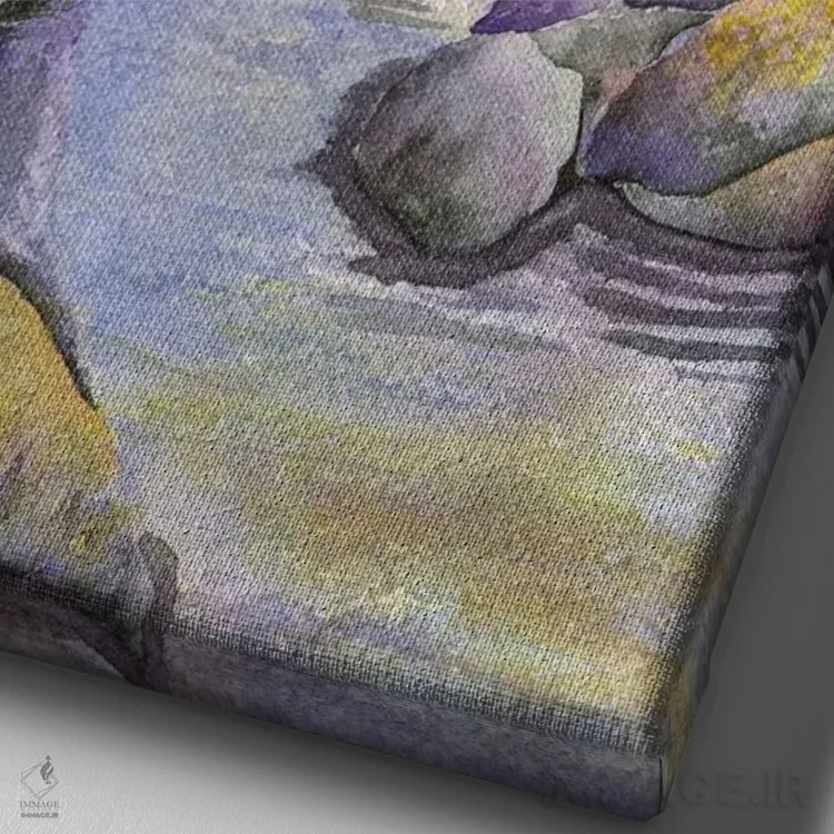 تابلو دکوراتیو جویبار کویری اثر لیز کاوینگتون - نمای نزدیک بافت بوم