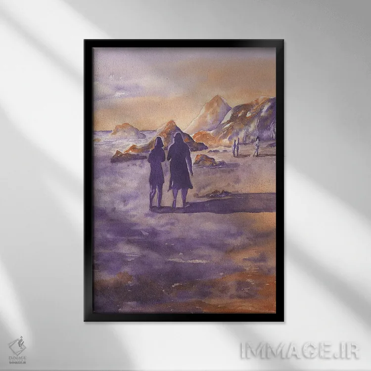 تابلو دکوراتیو ساحل ایالتی ال ماتادور اثر لیز کاوینگتون - نمای قابدار مشکی