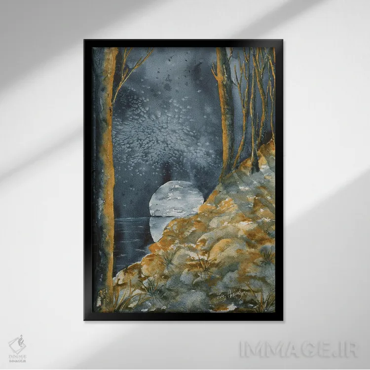 تابلو دکوراتیو تپه مهتابی اثر لیز کاوینگتون - نمای قابدار مشکی