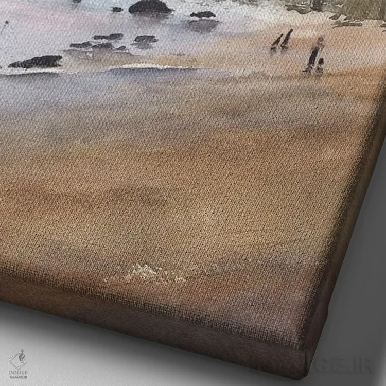 تابلو انتزاعی چشم انداز کوهستانی اثر لیز کاوینگتون - نمای نزدیک بافت بوم