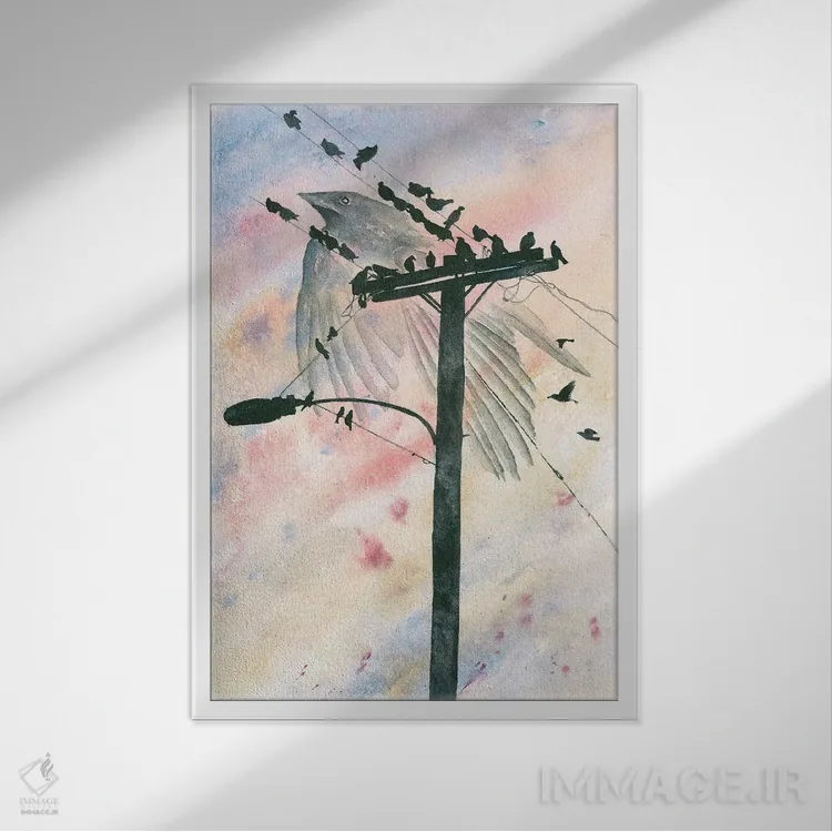 تابلو دکوراتیو جنایت در غروب اثر لیز کاوینگتون - نمای قابدار سفید