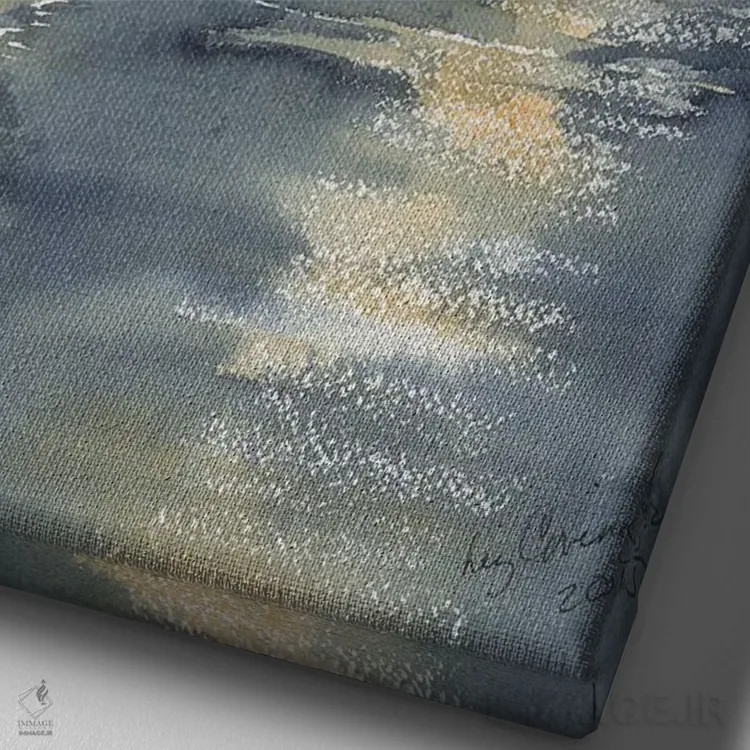 تابلو دکوراتیو درخت مهتابی ۲ اثر لیز کاوینگتون - نمای نزدیک بافت بوم