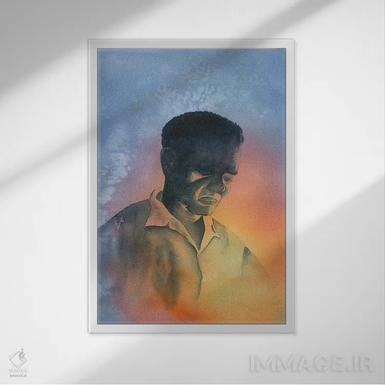 تابلو دکوراتیو غرق در فکر ۲ اثر لیز کاوینگتون - نمای قابدار سفید