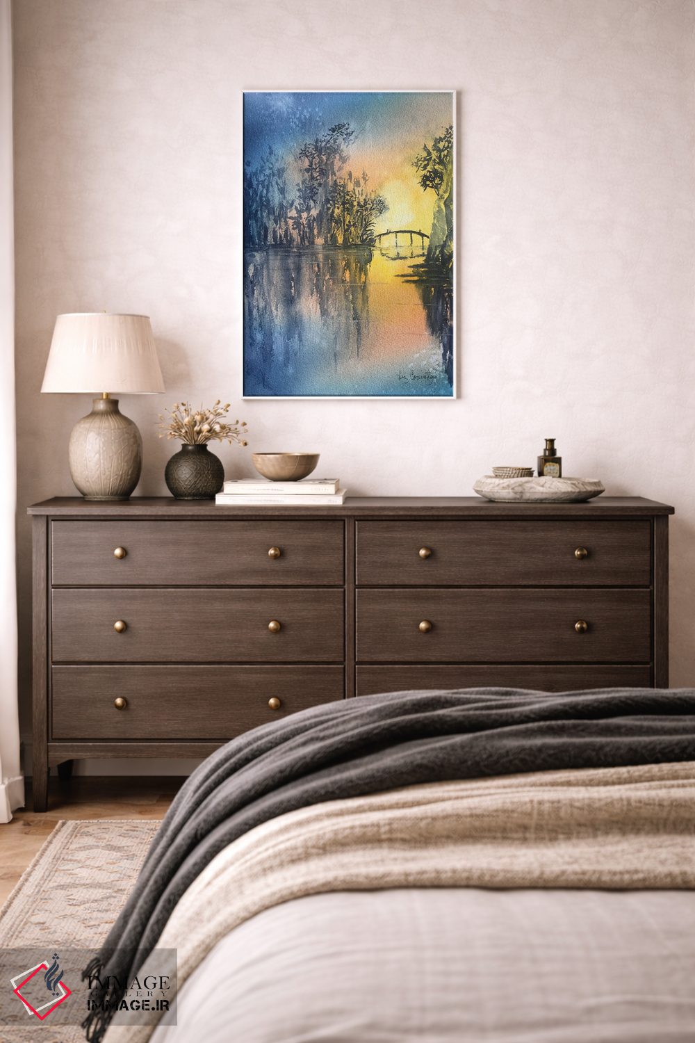 تابلو انتزاعی غروب آرام اثر لیز کاوینگتون - D3W