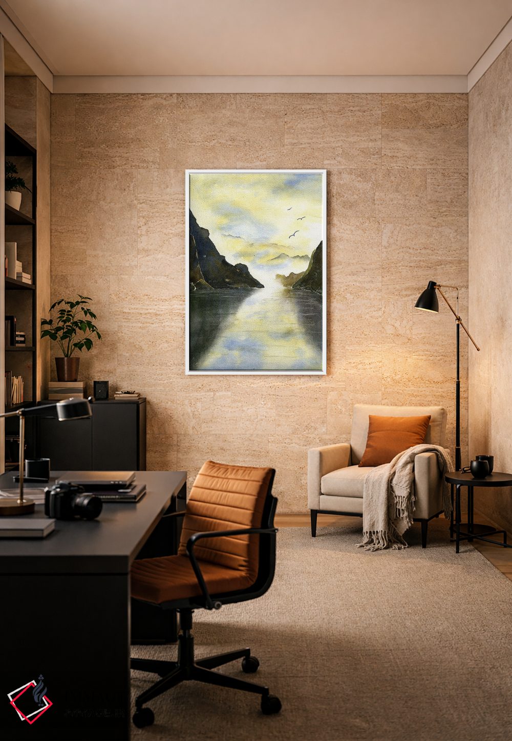 تابلو دکوراتیو فیورد نروژی اثر لیز کاوینگتون - D5W