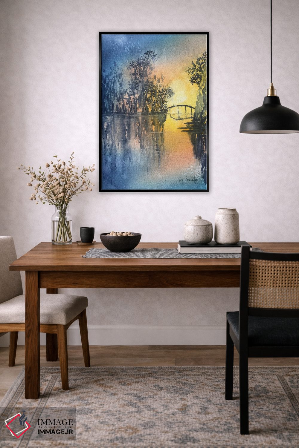 تابلو انتزاعی غروب آرام اثر لیز کاوینگتون - D6B