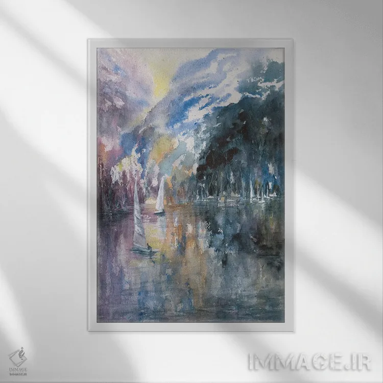 تابلو انتزاعی چشم انداز سیرا اثر لیز کاوینگتون - نمای قابدار سفید