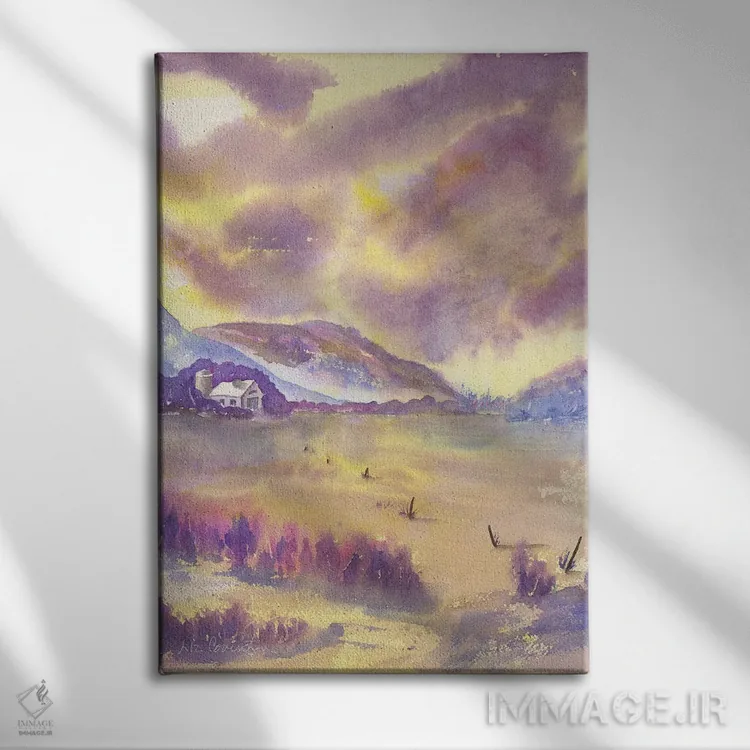 تابلو انتزاعی طوفان تابستانی اثر لیز کاوینگتون - نمای روبهرو روی دیوار