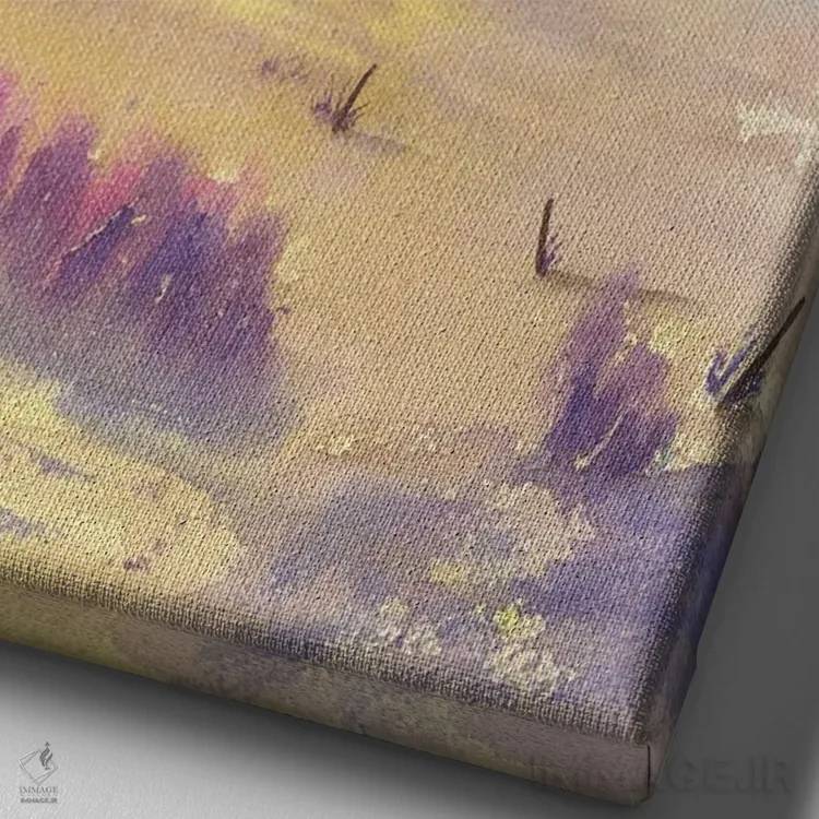 تابلو انتزاعی طوفان تابستانی اثر لیز کاوینگتون - نمای نزدیک بافت بوم