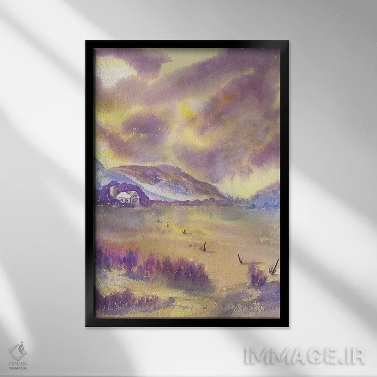 تابلو انتزاعی طوفان تابستانی اثر لیز کاوینگتون - نمای قابدار مشکی