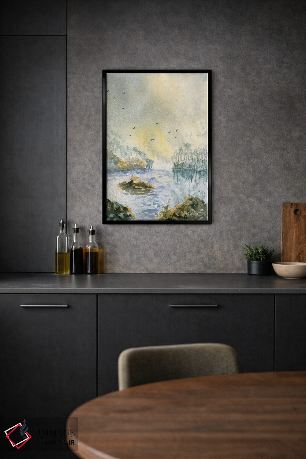 تابلو انتزاعی تهدید باران اثر لیز کاوینگتون - D1B