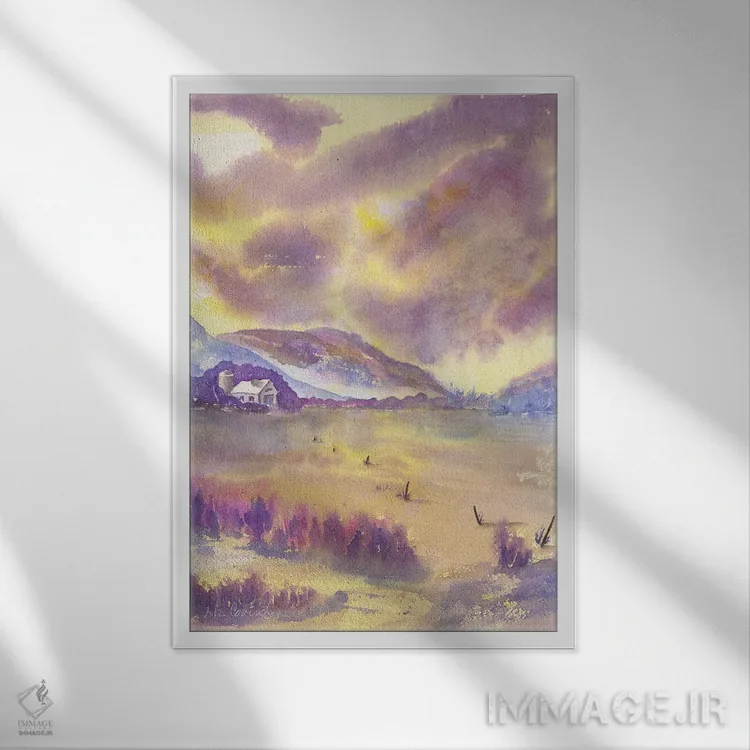 تابلو انتزاعی طوفان تابستانی اثر لیز کاوینگتون - نمای قابدار سفید