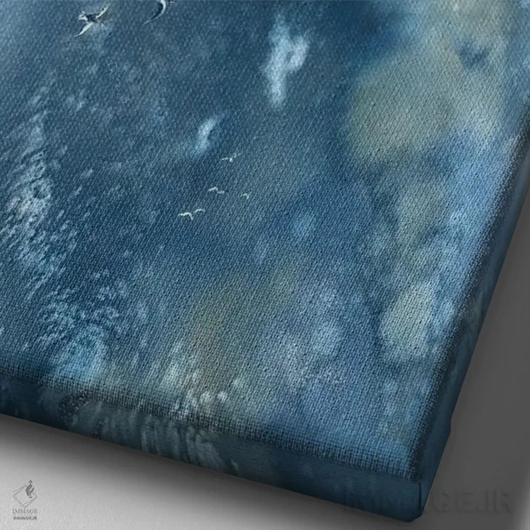 تابلو دکوراتیو دریای متلاطم اثر لیز کاوینگتون - نمای نزدیک بافت بوم