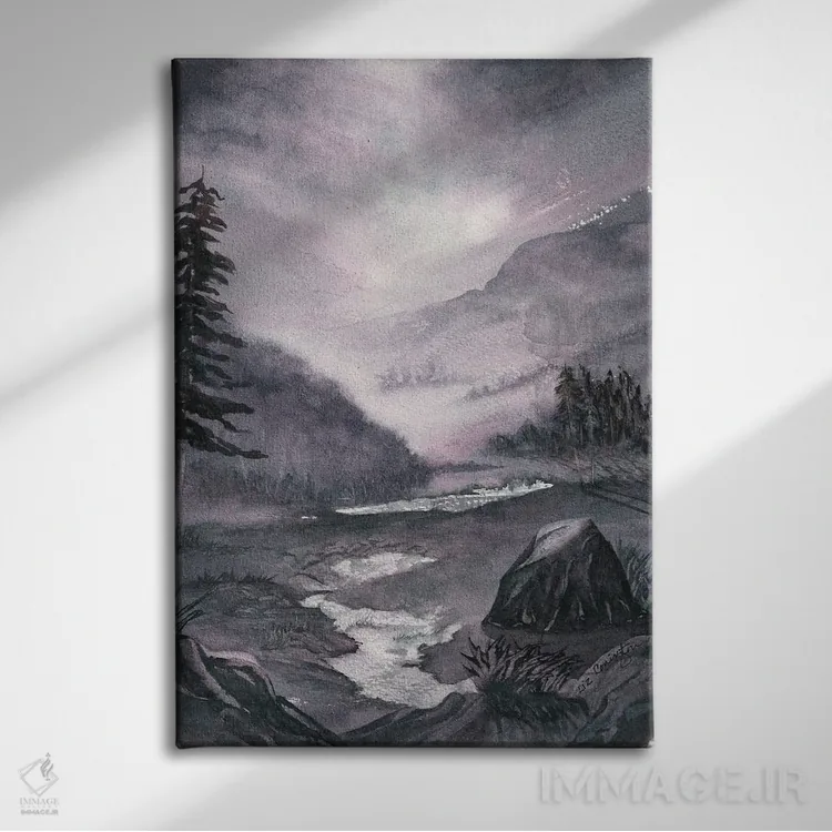 تابلو دکوراتیو غروب دره ۲ اثر لیز کاوینگتون - نمای روبهرو روی دیوار