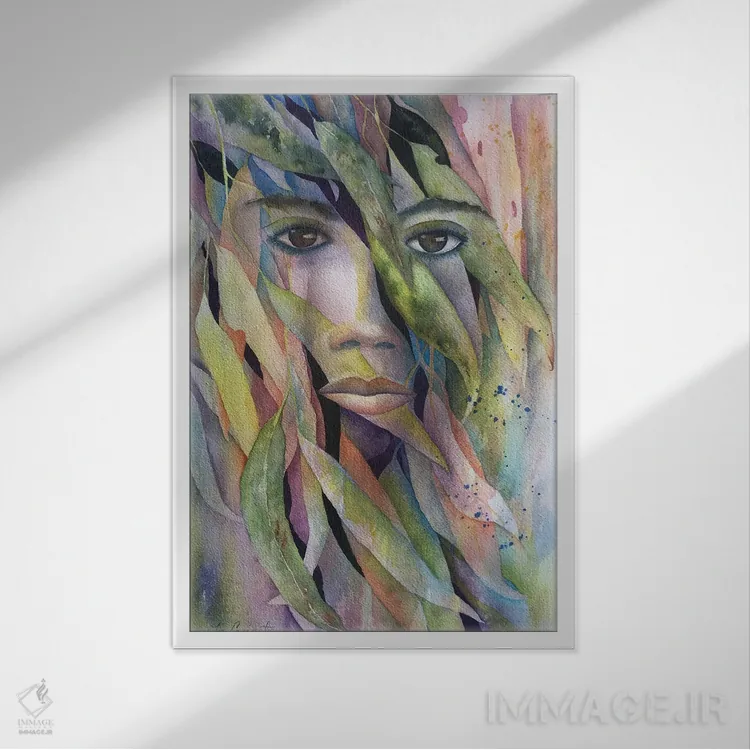 تابلو دکوراتیو میان درختان اکالیپتوس اثر لیز کاوینگتون - نمای قابدار سفید