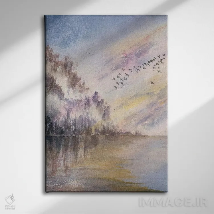 تابلو دکوراتیو آرایش V شکل اثر لیز کاوینگتون - نمای روبهرو روی دیوار