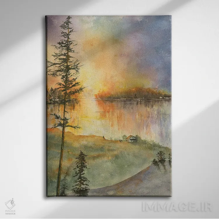 تابلو دکوراتیو آتش ترنر اثر لیز کاوینگتون - نمای روبهرو روی دیوار