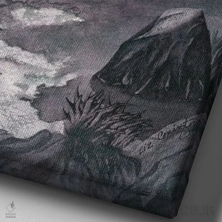 تابلو دکوراتیو غروب دره ۲ اثر لیز کاوینگتون - نمای نزدیک بافت بوم