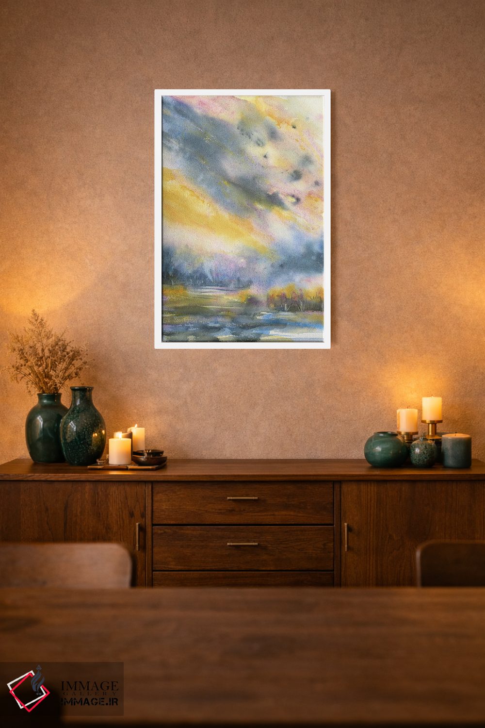 تابلو انتزاعی آسمان طوفانی اثر لیز کاوینگتون - D1W