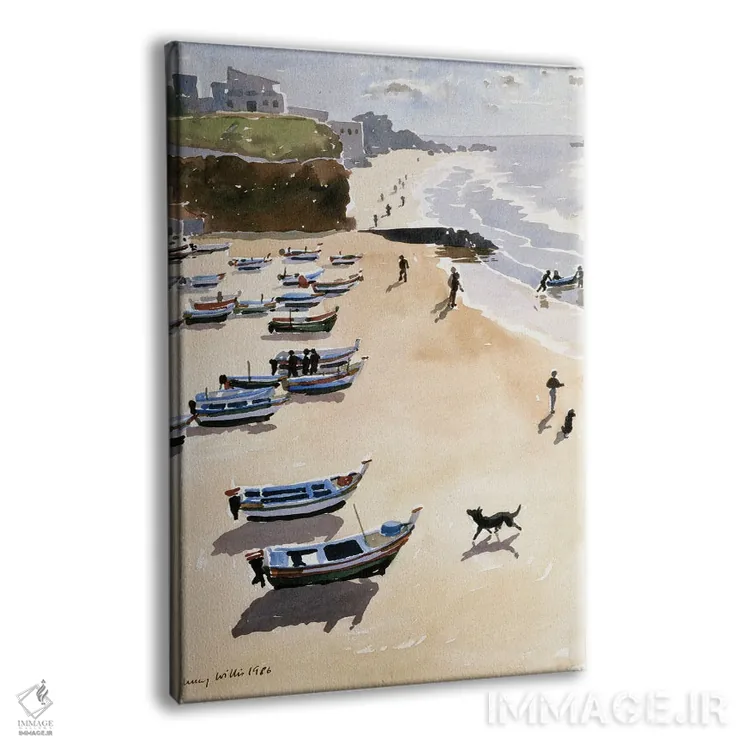 تابلو کلاسیک قایق ها در ساحل، ۱۹۸۶ اثر لوسی ویلیس - نمای پرسپکتیو محصول