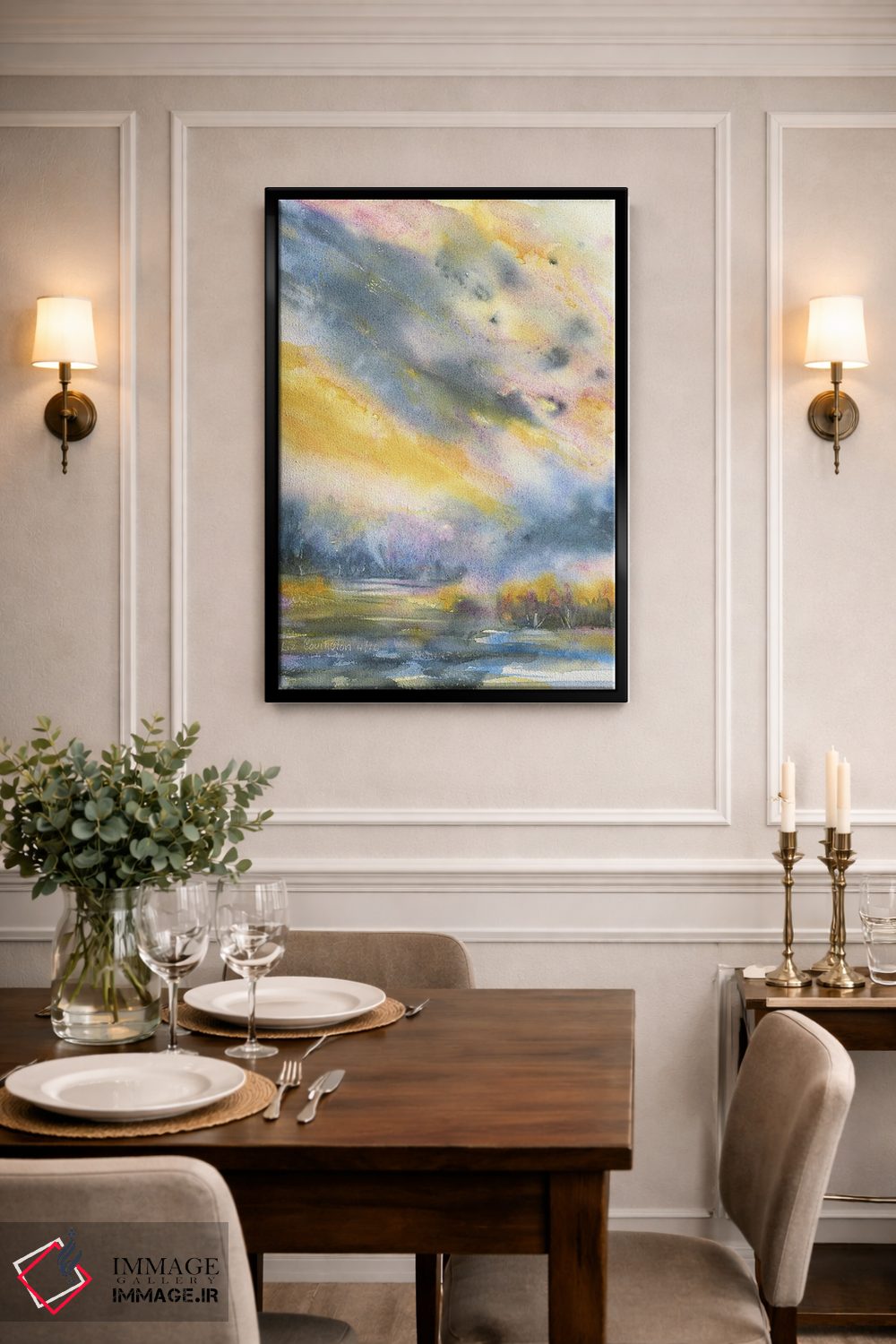 تابلو انتزاعی آسمان طوفانی اثر لیز کاوینگتون - D2B