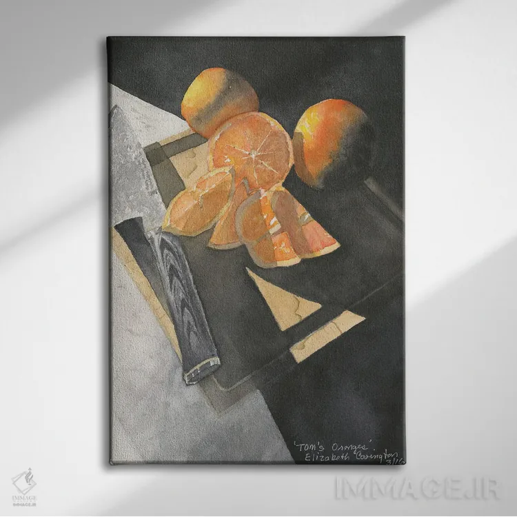 تابلو دکوراتیو پرتقال های تام اثر لیز کاوینگتون - نمای روبهرو روی دیوار