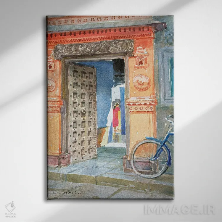 تابلو کلاسیک در شهر قدیمی بوج، ۲۰۰۳ اثر لوسی ویلیس - نمای روبهرو روی دیوار