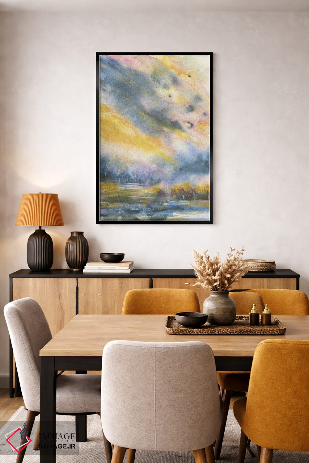 تابلو انتزاعی آسمان طوفانی اثر لیز کاوینگتون - D5B