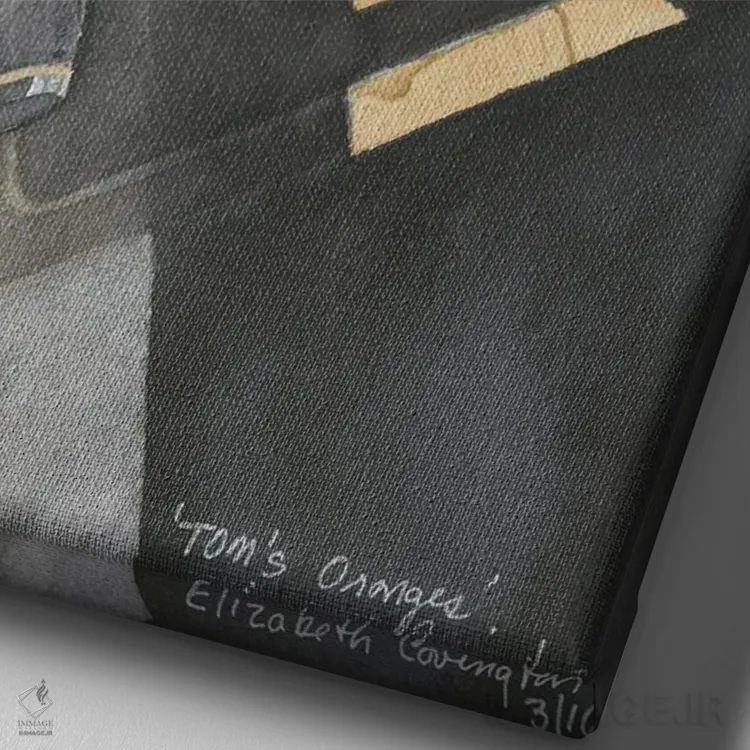 تابلو دکوراتیو پرتقال های تام اثر لیز کاوینگتون - نمای نزدیک بافت بوم