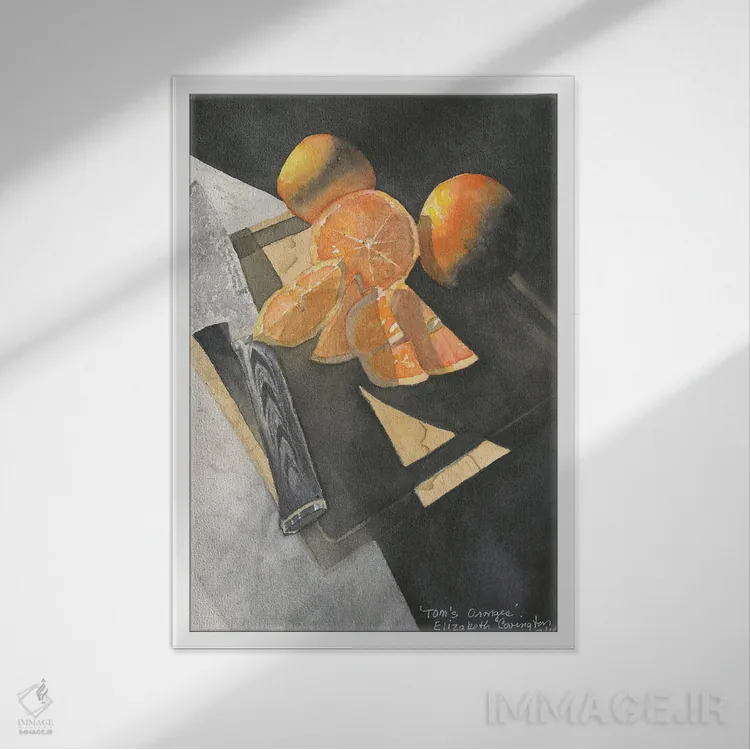 تابلو دکوراتیو پرتقال های تام اثر لیز کاوینگتون - نمای قابدار سفید