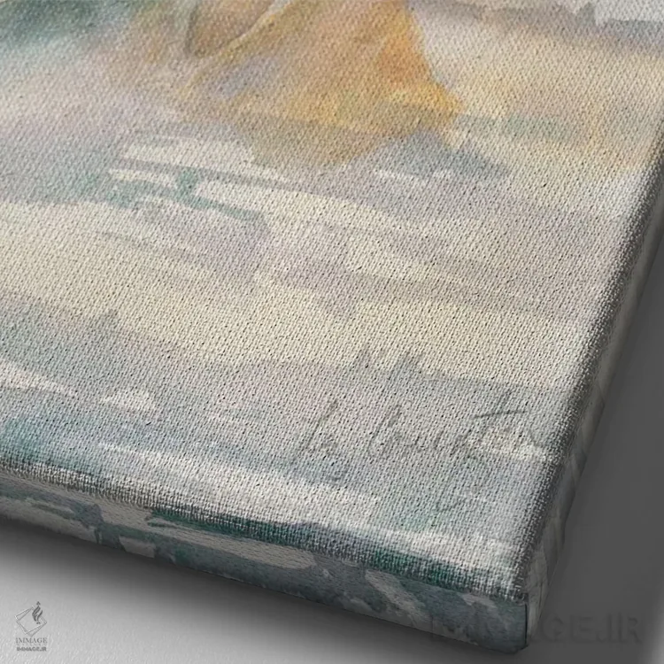 تابلو دکوراتیو زن امروزی، به سوی نور اثر لیز کاوینگتون - نمای نزدیک بافت بوم