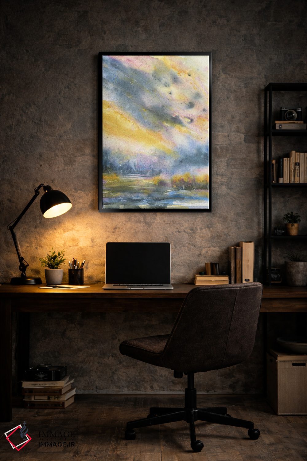 تابلو انتزاعی آسمان طوفانی اثر لیز کاوینگتون - D6B