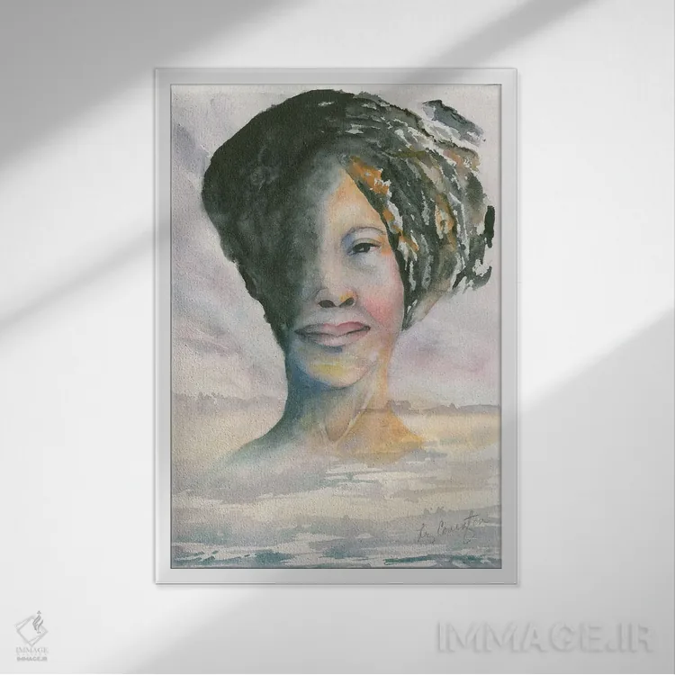 تابلو دکوراتیو زن امروزی، به سوی نور اثر لیز کاوینگتون - نمای قابدار سفید