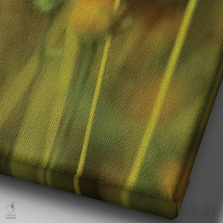 تابلو دکوراتیو پروانه بوردر پچ نشسته روی گل اثر لری دیتو - نمای نزدیک بافت بوم