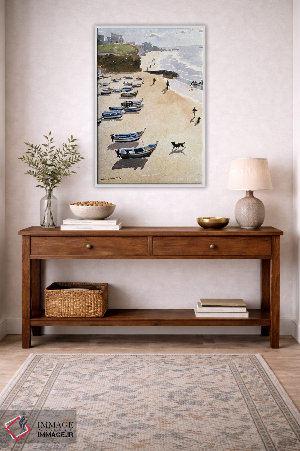 تابلو کلاسیک قایق ها در ساحل، ۱۹۸۶ اثر لوسی ویلیس - D1W