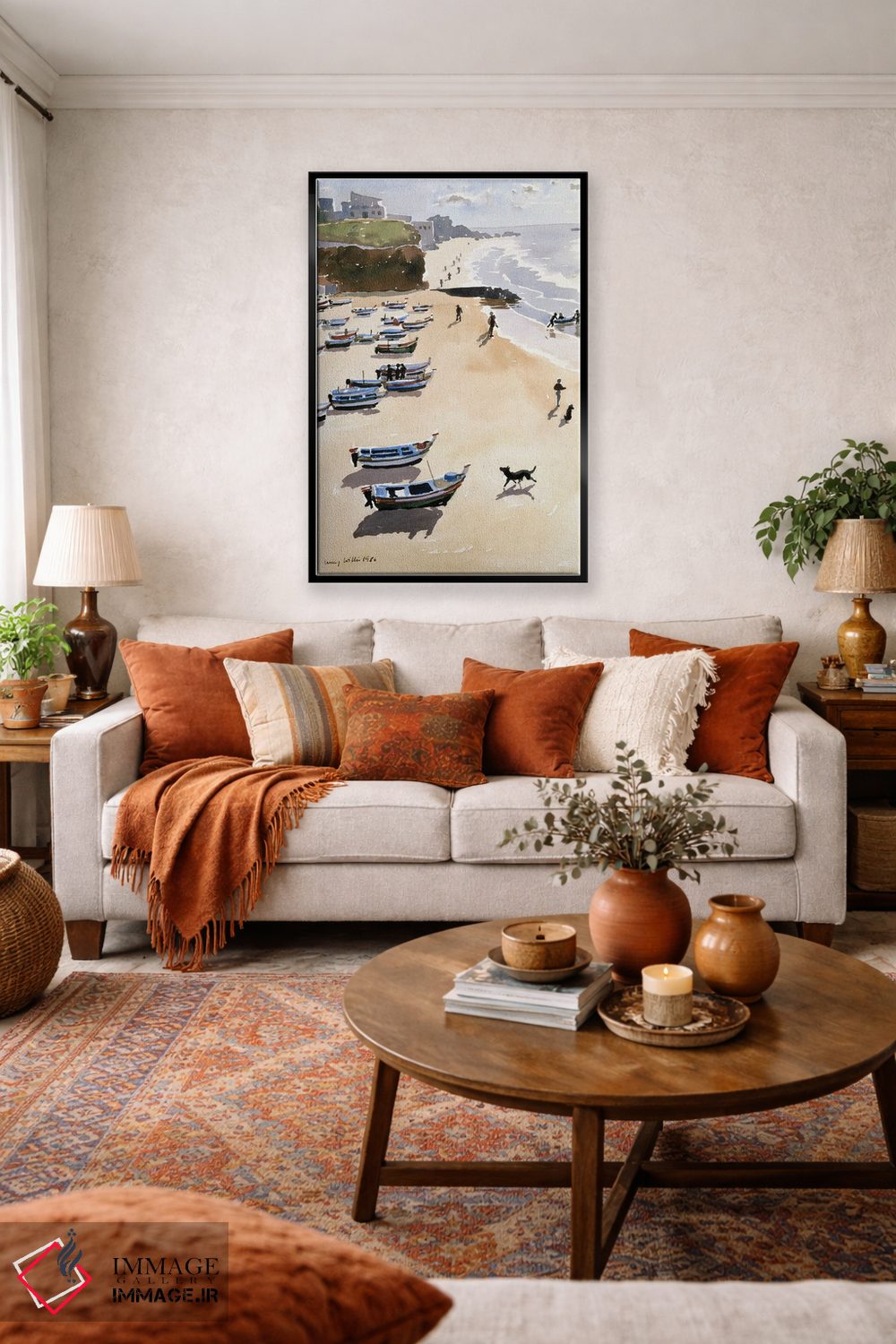 تابلو کلاسیک قایق ها در ساحل، ۱۹۸۶ اثر لوسی ویلیس - D2B