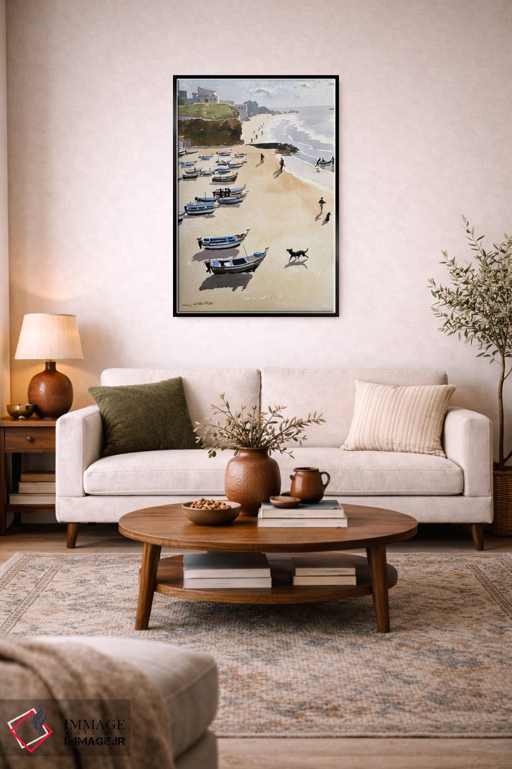 تابلو کلاسیک قایق ها در ساحل، ۱۹۸۶ اثر لوسی ویلیس - D3B