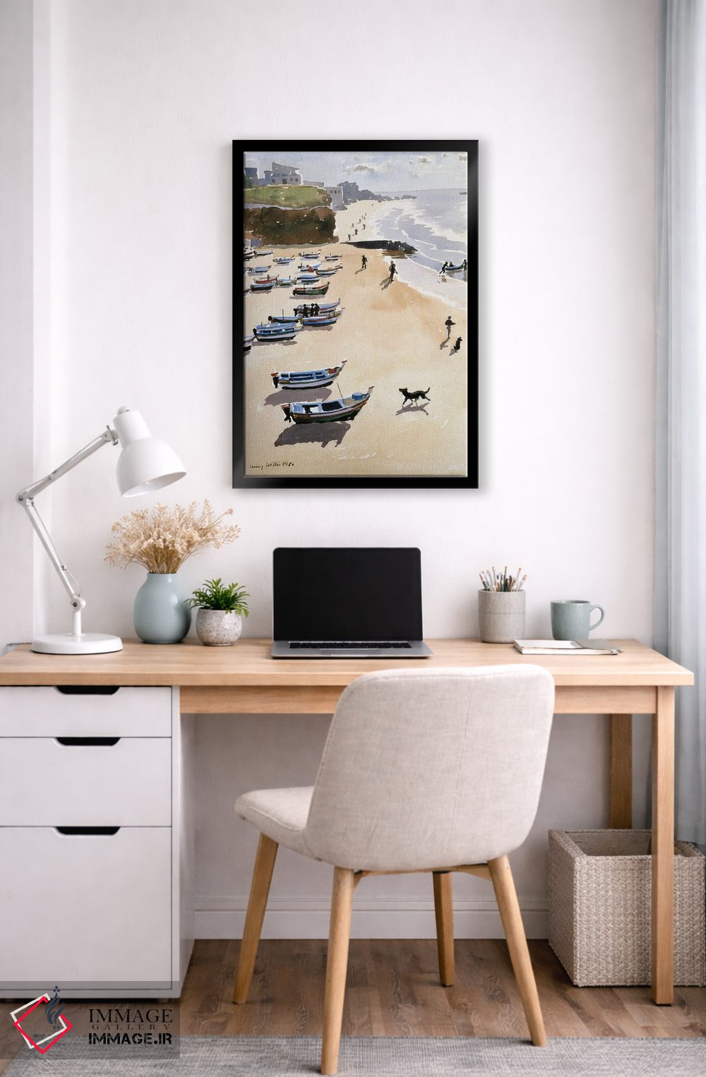 تابلو کلاسیک قایق ها در ساحل، ۱۹۸۶ اثر لوسی ویلیس - D6B