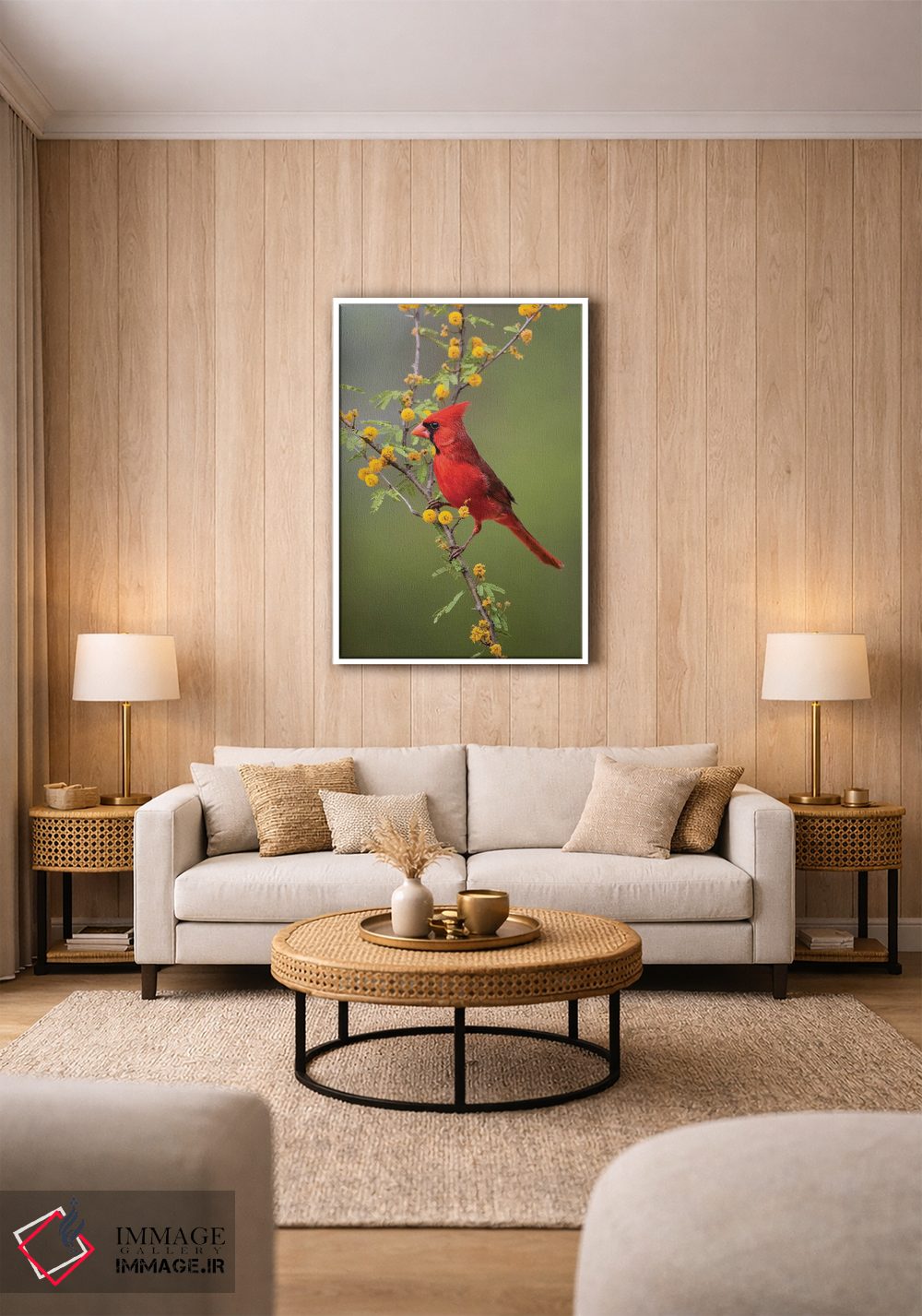 تابلو دکوراتیو کارباورال شمالی نشسته اثر لری دیتو - D1W