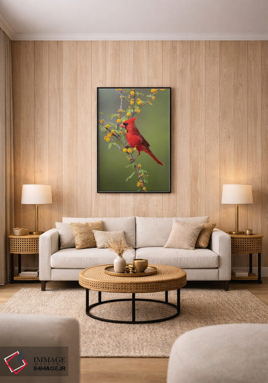 تابلو دکوراتیو کارباورال شمالی نشسته اثر لری دیتو - D2B