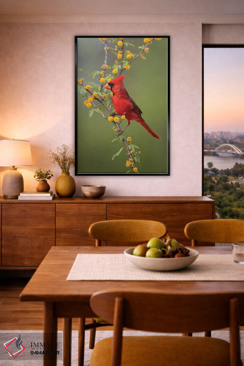 تابلو دکوراتیو کارباورال شمالی نشسته اثر لری دیتو - D6B