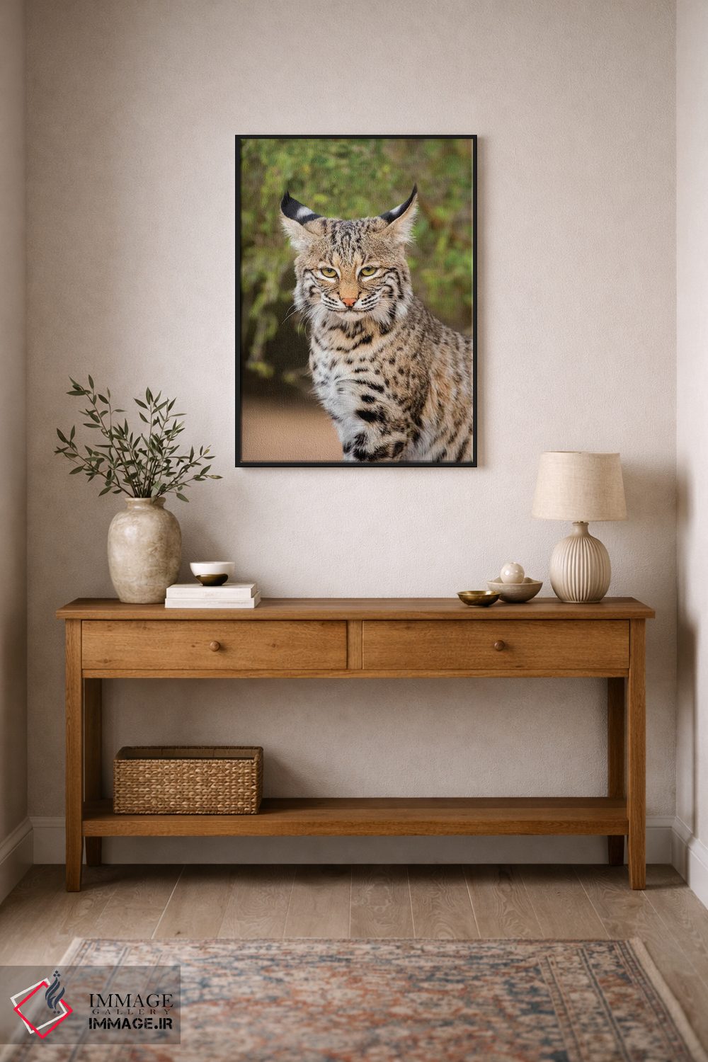 تابلو دکوراتیو گربه وحشی نشسته اثر لری دیتو - D2B