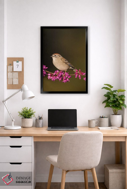 تابلو دکوراتیو گنجشک چیپینگ نشسته اثر لری دیتو - D6B