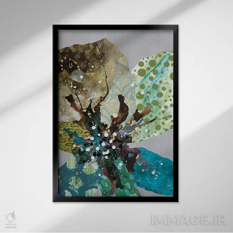 تابلو دکوراتیو آبشار گیاهی اثر لیان داکینو - نمای قابدار مشکی