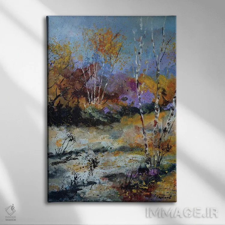 تابلو انتزاعی بازشدگی پاییزی اثر پل لدنت - نمای روبهرو روی دیوار