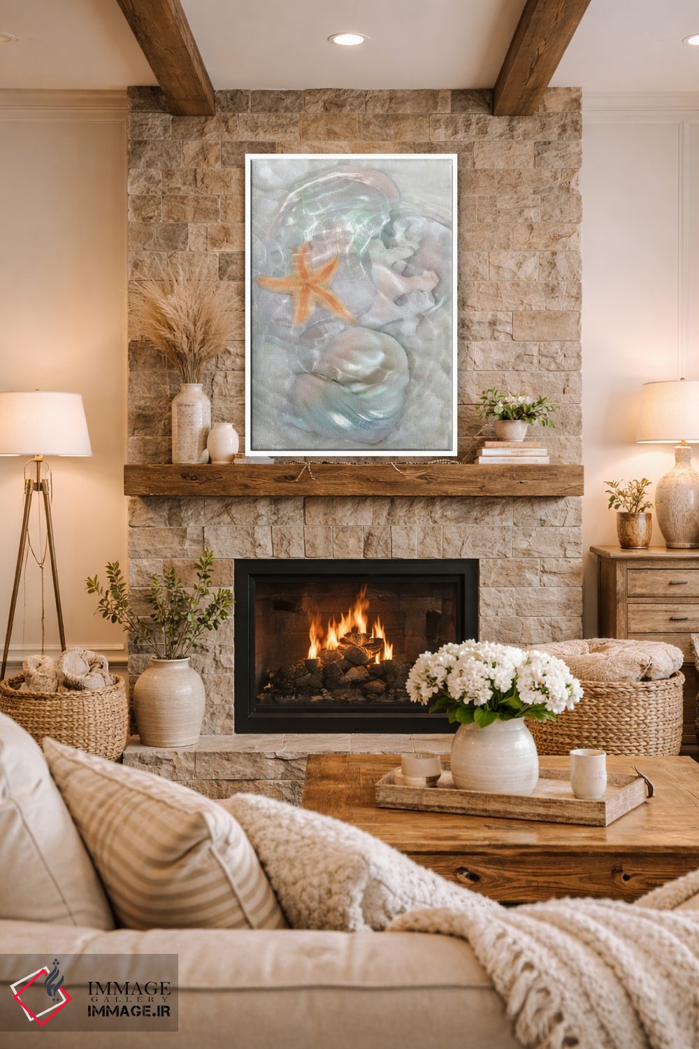 تابلو دکوراتیو امواج نوری زیرآب VI اثر لدا رابرتسون - D1W