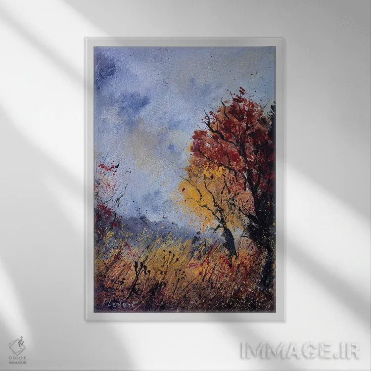 تابلو انتزاعی صبح پاییزی اثر پل لدنت - نمای قابدار سفید